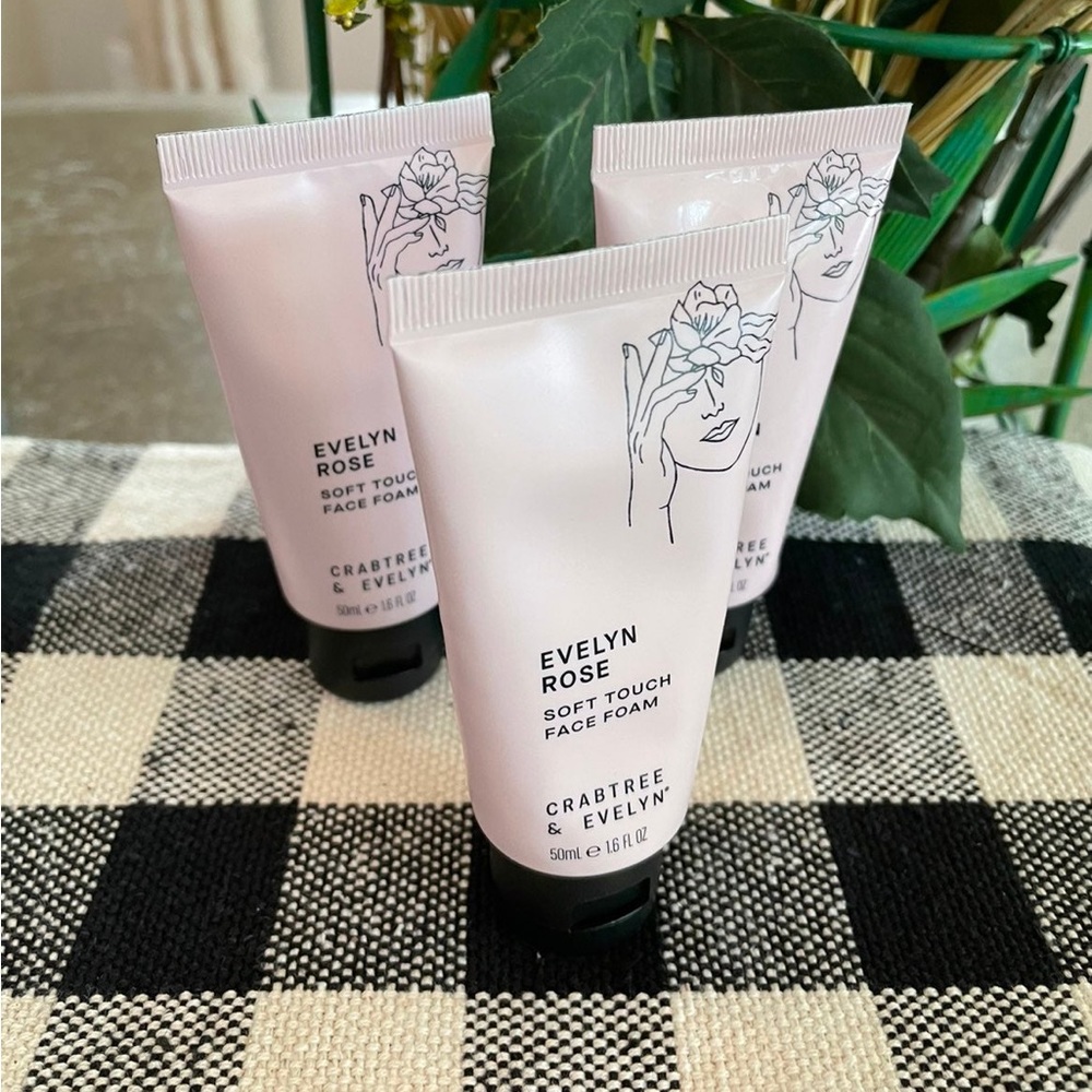 CRABTREE & EVELYN “ROSE” FACE FOAM CLEANSER SET IF 3